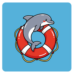 Cute cartoon illustration of a smiling man in a red shirt holding a heart