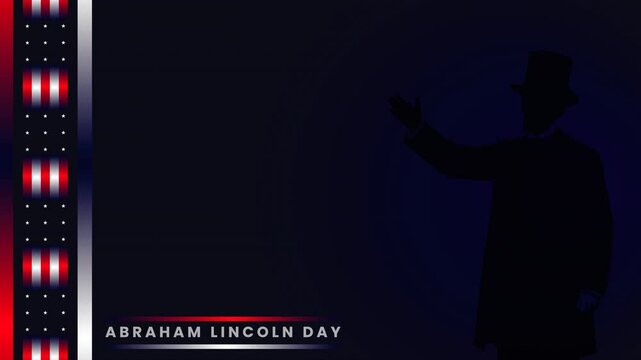 animated background footage featuring the silhouette of Abraham Lincoln combined with waving American flag elements
