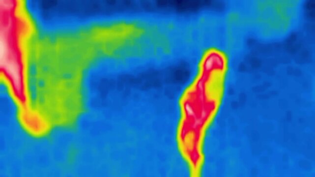 The Playing Monkey. Image from thermal imager device.
