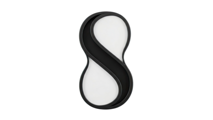 Black and white abstract infinity symbol shape