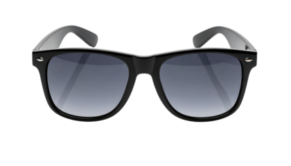 Classic Black Sunglasses With Gradient Lenses Isolated On Transparent Background For Fashion And Summer Style Eye Protection And Sunwear Accessories