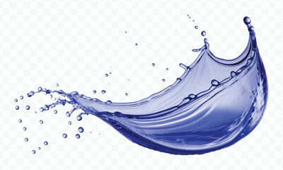 realistic smooth liquid water splash with drops in different color style isolated on transparent background