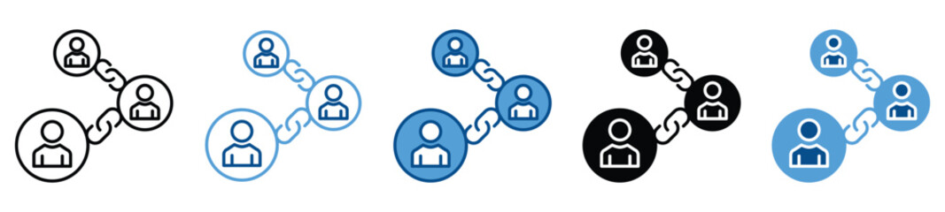 Networking icon set in multiple styles