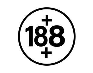 Black graphic with numbers inside a circle, plus signs