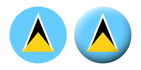 Vector illustration of Saint Lucia flag set on transparent background