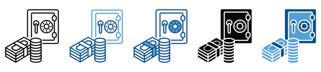 Savings icon set in multiple styles