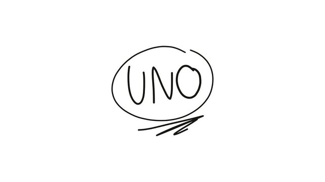 video de la palabra uno escrita a mano sobre fondo blanco