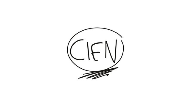 video de la palabra cien escrita a mano sobre fondo blanco