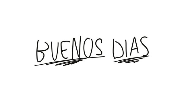 video de la palabra beunos dias escrita a mano sobre fondo blanco