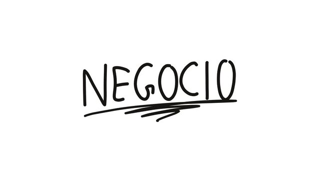 video de la palabra negocia escrita a mano sobre fondo blanco