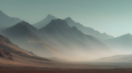 Minimal Pastel Mountain Landscape with Soft Gradients