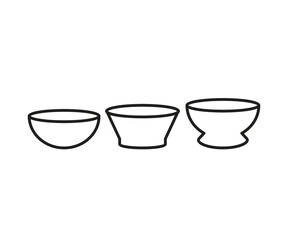 food bowl icons set line illustration vector