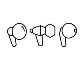 earphone icons set line illustration vector