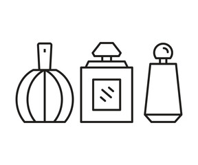 perfume bottle icons set line illustration vector