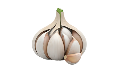 Cross-section of a Garlic Bulb with a Loose Clove