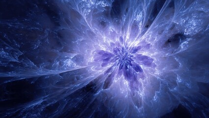 Abstract blue flower fractal art