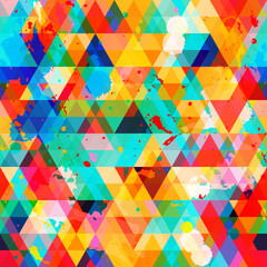 Rainbow Triangle Mosaic Splash Seamless pattern