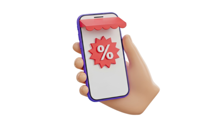 Smartphone with Sale Discount Icon