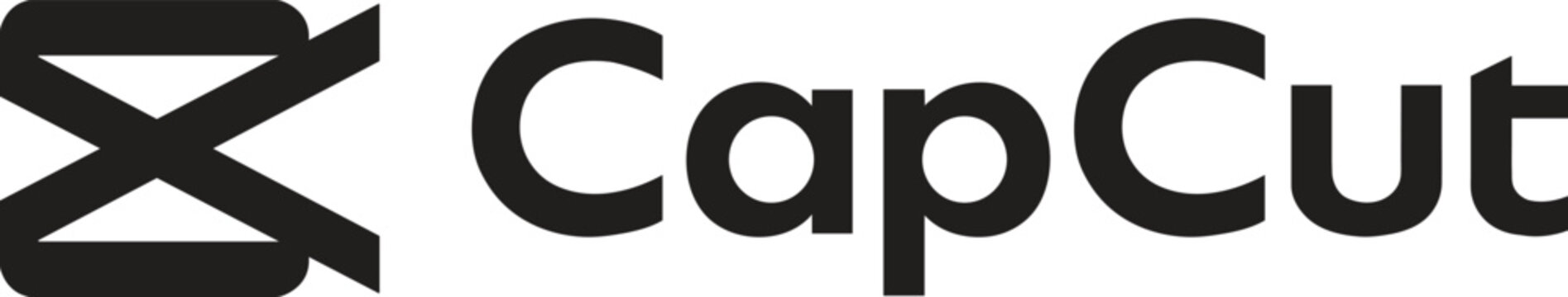 CapCut logo with icon and wordmark isolated on white background.
