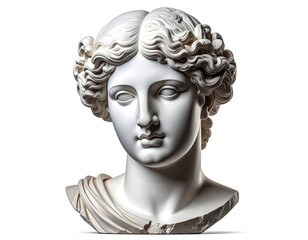 Obraz premium Classic marble sculpture of a woman's head and upper torso