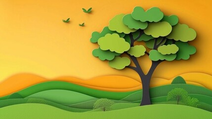 Eye-catching eco-friendly design featuring a 3D drop shadow effect. 