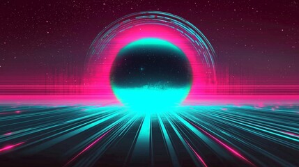 Retro-Futuristic Visuals Merging Cyberpunk and Vaporwave Themes