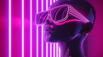 Futuristic robot crafted from iridescent plastic.