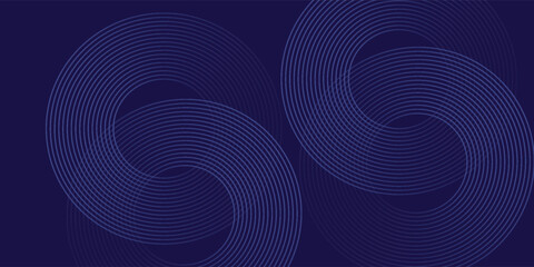 Abstract glowing geometric lines on dark background. Elegant shiny blue rounded lines pattern. Modern futuristic graphic. Suit for poster, banner, brochure, eps10