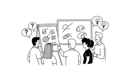 Team brainstorming with linear sketches on boards