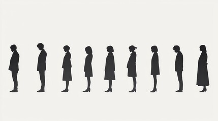 People in silhouette formation showcasing their outlines.