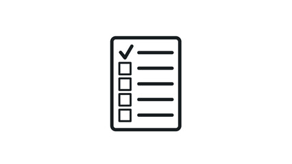 Minimalist checklist icon with linear design for task management apps