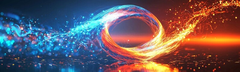 A 3D abstract design featuring limitless waves and curves.