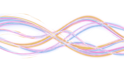 Vibrant colorful light trails forming an infinity symbol on black background