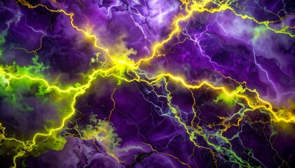 Vibrant Electric Lightning Storm Abstract Background.