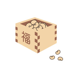 節分のイラスト素材　福豆　豆まき　豆