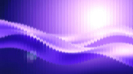 Vibrant purple and white abstract wave pattern with bright light