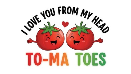Fototapeta premium Valentine day special funny tomato couples graphic