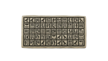 Stone Tablet with Hieroglyphs