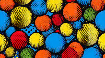 Vibrant polka dot pattern