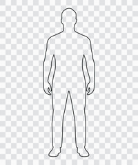 Human Body Silhouette Vector | Isolated Black Figure Outline for Anatomy, Fitness & Medical Icon