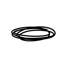 Fototapeta premium black hand-drawn oval scribbles 