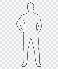Human Body Silhouette Vector | Isolated Black Figure Outline for Anatomy, Fitness & Medical Icons