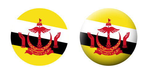Vector illustration of Brunei flag set on transparent background