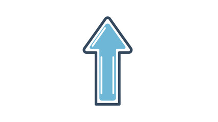 Fototapeta premium Blue Arrow Icon Pointing Upwards.