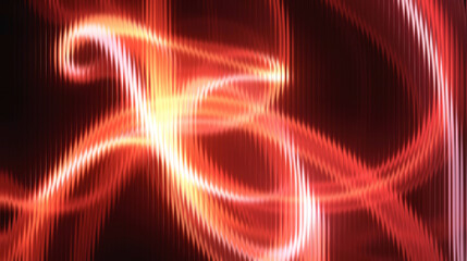 Vibrant red and orange abstract light trails on dark background
