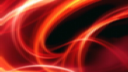 Vibrant red and orange abstract light trails on black background