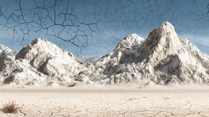 Desolate mountain range under clear sky