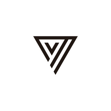 Letter M and v triangle geometric simple symbol logo vector
