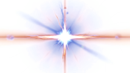 Electric spark energy concept with bright light and dynamic orange blue streaks