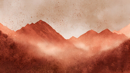 Misty mountain range at dawn